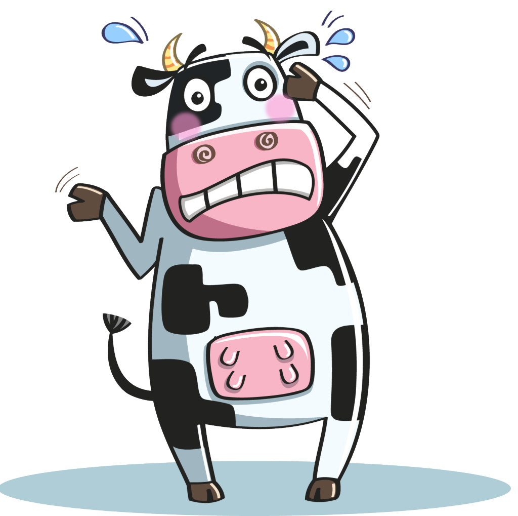 Gloria, the Mortified Cow mascot